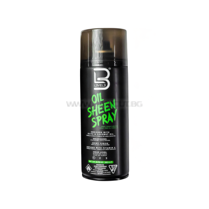 LEVEL 3 OIL SHEEN SPRAY - СПРЕЙ С МАСЛО ОТ ШЕА, МАСЛИНИ И КОКОС ЗА ЛЕК БЛЯСЪК С ЛЕКА ФИКСАЦИЯ