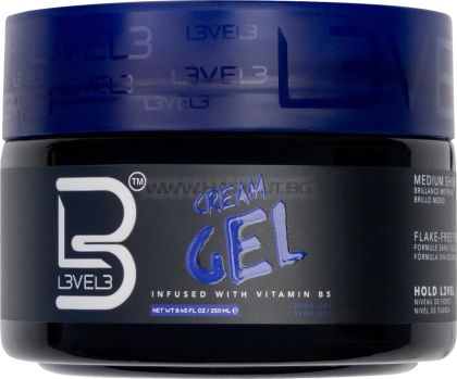 LEVEL 3 HAIR GEL CREAM NEW ONE - КРЕМ-ГЕЛ ЗА КОСА СЪС СРЕДНА ФИКСАЦИЯ И ВИТАМИН B5, 100ml/250ml/500ml