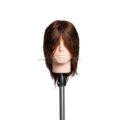 MENSPIRE NUDE/BROWN MALE MANNEQUIN 10" - МЪЖКА ПРЕМИУМ ТРЕНИРОВЪЧНА ГЛАВА С ЕСТЕСТВЕНА КОСА, НЕУТРАЛНА КОЖА/КАФЯВА КОСА