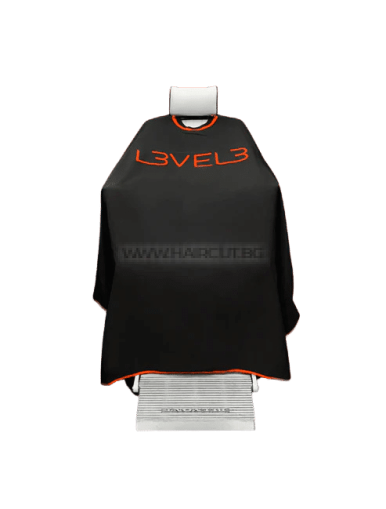 L3VEL3 RUBBER NECK TRIM CAPE - ПЕЛЕРИНА С ГУМИРАНА ЯКА, С КОНТУРЕН ШЕВ И ЛОГО