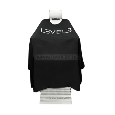 L3VEL3 RUBBER NECK TRIM CAPE - ПЕЛЕРИНА С ГУМИРАНА ЯКА, С КОНТУРЕН ШЕВ И ЛОГО