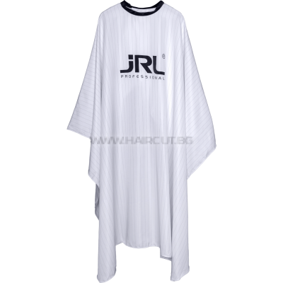 JRL CLASSIC STYLING CAPE - БЯЛА ПЕЛЕРИНА С ЧЕРНО РАЙЕ И ЛОГО