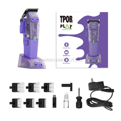 TPOB PLAY MINI CLIPPER TRANSPARENT PURPLE - ПРОФЕСОНАЛНА КОМПАКТНА МАШИНКА ЗА ПОДСТРИГВАНЕ, ЛИЛАВА/ПРОЗРАЧНА