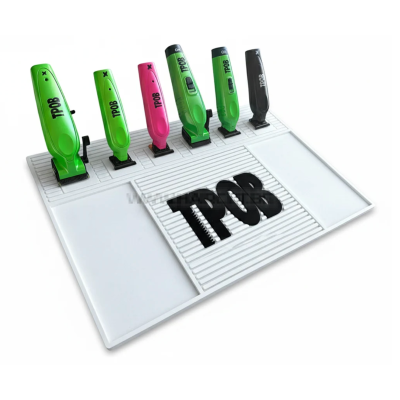 TPOB MAGNETIC  MAT WHITE - ГОЛЯМ МАГНИТЕН ОРГАНАЙЗЕР ЗА БРЪСНАРСКИ ИНСТРУМЕНТИ, БЯЛ С ЛОГО