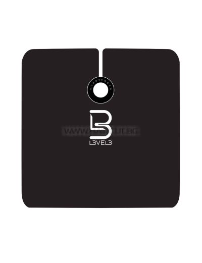 L3VEL3 RUBBER NECK CAPE BLACK/WHITE - ЧЕРНА/БЯЛА ПЕЛЕРИНА С ГУМИРАНА ЯКА И ЛОГО