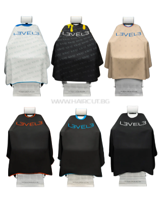 L3VEL3 RUBBER NECK TRIM CAPE - ПЕЛЕРИНА С ГУМИРАНА ЯКА, С КОНТУРЕН ШЕВ И ЛОГО