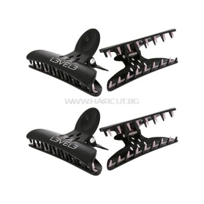 L3VEL3 HAIR CLAW (BUTTERFLY) CLIPS - ШИРОКА ШНОЛА ЗА КОСА, 4 БРОЯ