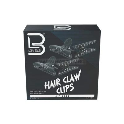 L3VEL3 HAIR CLAW (BUTTERFLY) CLIPS - ШИРОКА ШНОЛА ЗА КОСА, 4 БРОЯ