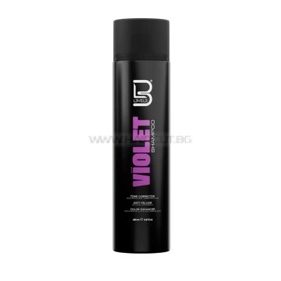 L3VEL3 VIOLET NO YELLOW SHAMPOO - ШАМПОАН С ЛИЛАВ ПИГМЕНТ ЗА РУСА КОСА, НЕУТРАЛИЗИРАЩ ОТТЕНЪЦИТЕ, 280ml