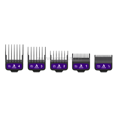 (НОВО!) ANDIS LYNC MAGNETIC COMB SET - КОМПЛЕКТ 5 МАГНИТНИ ГРЕБЕНА ЗА МАШИНКИ С НОЖОВЕ AMP'D И PhazeR